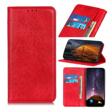 Чехол-книжка Magnetic Retro Crazy Horse Texture на Xiaomi Redmi 9C - красный