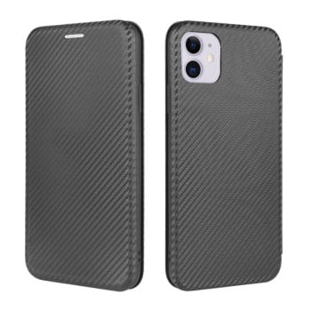 Чохол-книга Carbon Fiber Texture на iPhone 12/12 Pro - чорний