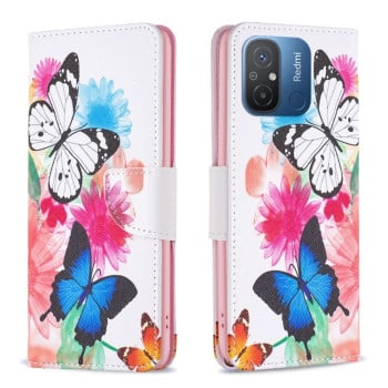 Чехол-книжка Colored Drawing Pattern для Xiaomi Redmi Poco C55/Redmi 12C/11A- Butterflies
