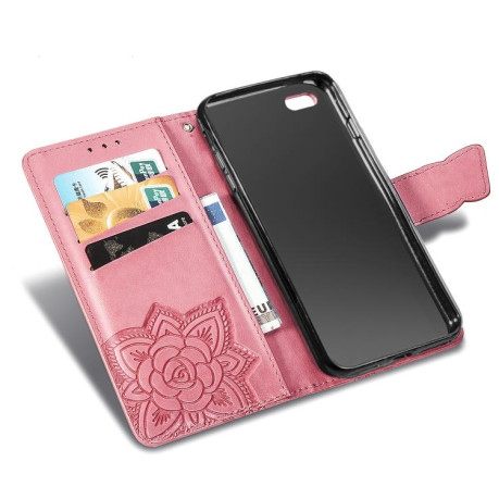 Чохол-книжка Butterfly Love Flower Embossed для iPhone 16e - рожевий