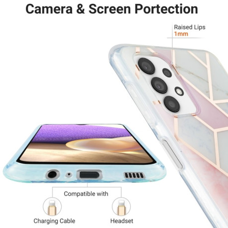 Противоударный чехол 3D Electroplating Marble для Samsung Galaxy A23 4G / 5G - розовый