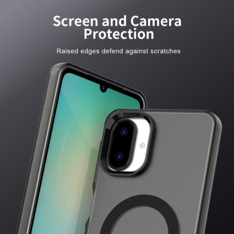 Противоударный чехол Candy Magsafe PC Hybrid TPU для Samsung Galaxy A07 4G - черный
