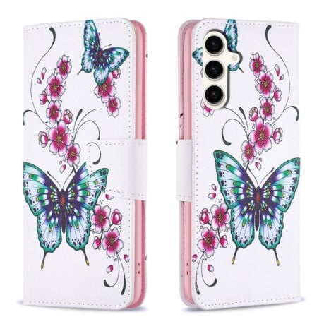 Чехол-книжка Colored Drawing Pattern для Samsung Galaxy S23 FE 5G - Butterfly