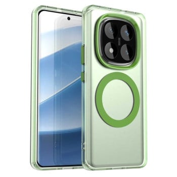 Противоударный чехол MagSafe Holder PC Hybrid для Xiaomi Redmi Note 14 5G - зеленый