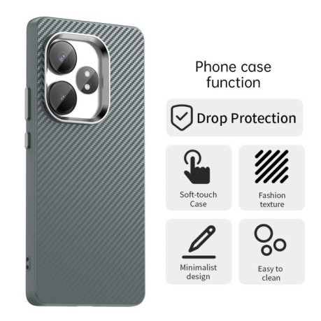Ударозащитный чехол HMC Carbon Fiber Series IMD на Realme GT 6T - серый