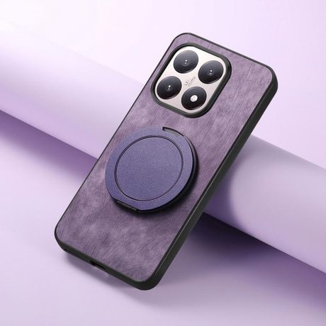 Чохол Retro Leather Rotation Round Holder з поворотним круглим тримачем для Xiaomi 15T — фіолетовий