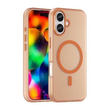 Протиударний чохол MagSafe Frosted Translucent TPU+PC для iPhone 17 - помаранчевий