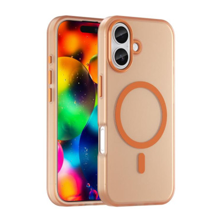 Противоударный чехол MagSafe Frosted Translucent TPU + PC для iPhone 17 - оранжевый