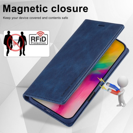 Чехол-книжка LCIMEEKE RFID для iPhone 16 Pro Max - синий