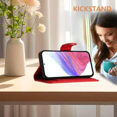 Чохол-книжка Rhombic Texture Flip Leather для Xiaomi Redmi Note 14 Pro 4G - пурпурно-червоний