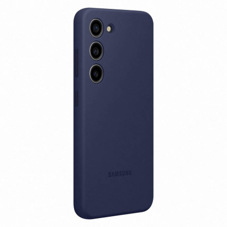 Оригинальный чехол Samsung Silicone Cover Rubber для Samsung Galaxy S23 - navy blue (EF-PS911TNEGWW)