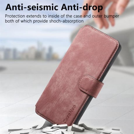 Чохол-книжка CaseNeo MagSafe RFID Anti-theft Retro Leather на OPPO Reno15 F 5G — рожевий