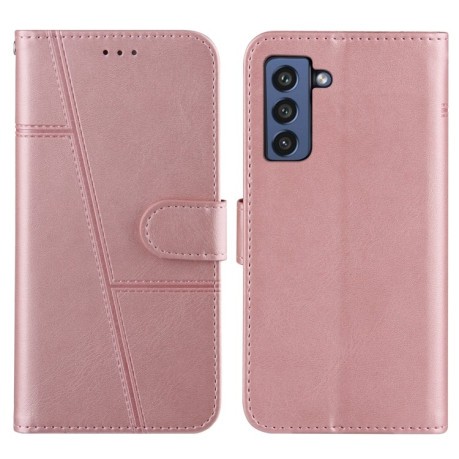 Чехол-книжка Stitching Calf Texture для Samsung Galaxy S21 FE - розовый