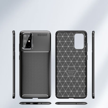 Ударозащитный чехол HMC Carbon Fiber Texture на Samsung Galaxy Note 20 Ultra - черный