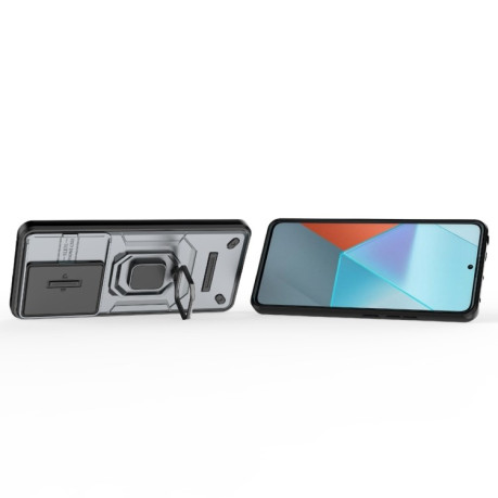 Противоударный чехол Sliding Camshield для Xiaomi Redmi Note 13 Pro 5G/Poco X6 5G - серый