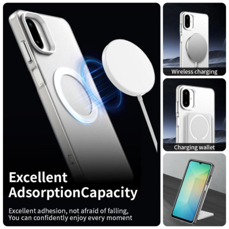 Противоударный чехол Candy Magsafe PC Hybrid TPU для Samsung Galaxy F06 5G / M06 5G - белый