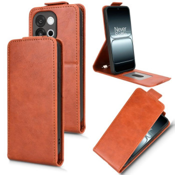 Чехол Magnetic Vertical Flip Leather для OnePlus 13T 5G - коричневый