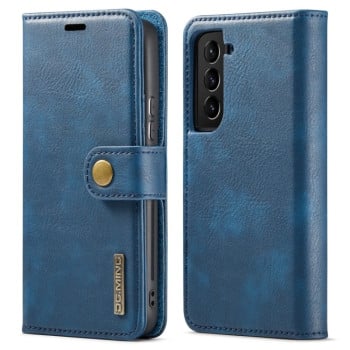 Шкіряний чохол-книжка DG.MING Crazy Horse Texture на Samsung Galaxy S22 5G - синій
