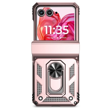 Противоударный чехол Sliding Camshield для Motorola razr 50 - золото