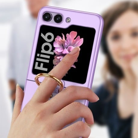 Протиударний чохол GKK Ultra-thin with Ring &amp; Strap для Samsung Galaxy Flip 5 - рожевий