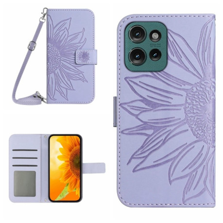 Чохол-книжка Skin Feel Sun Flower для Motorola Edge 50 Neo 5G - фіолетовий