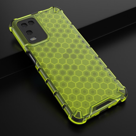 Противоударный чехол Honeycomb на OPPO A54 4G - зеленый