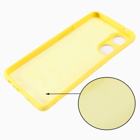 Силиконовый чехол Solid Color Liquid Silicone для OPPO Reno8 T 4G - желтый
