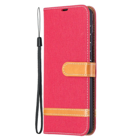 Чехол-книжка Color Matching Denim Texture на Samsung Galaxy S21 Plus - красный