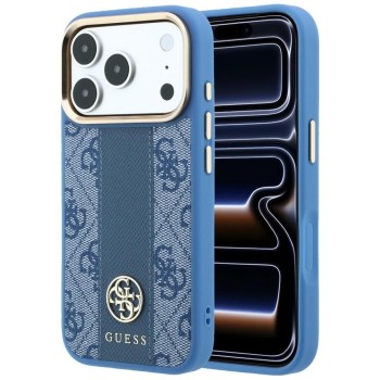 Оригінальний чохол Guess 4G Stripe Classic Logos з MagSafe для iPhone 17 Pro Max / 18 Pro Max — синій