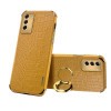 Протиударний чохол 6D Electroplating Crocodile для Samsung Galaxy S23 5G - коричневий