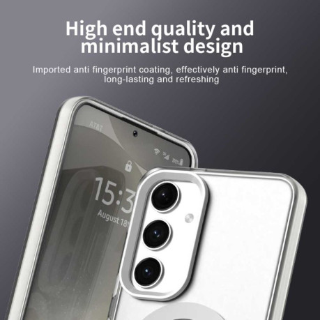 Протиударний чохол MagSafe Holder PC Hybrid для Samsung Galaxy S25 5G - білий