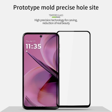 Защитное стекло MOFI 9H 3D Full Screen на Motorola Moto G55 - черное