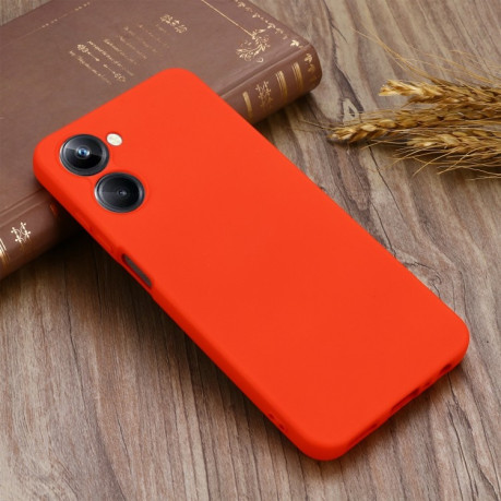Силиконовый чехол Solid Color Liquid Silicone на Realme 10 4G - красный