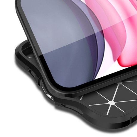 Противоударный чехол Litchi Texture на iPhone 12 Mini - черный