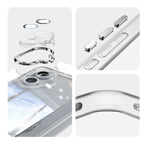 Противоударный чехол MagSafe Acrylic Hybrid для Samsung Galaxy A06 4G - белый