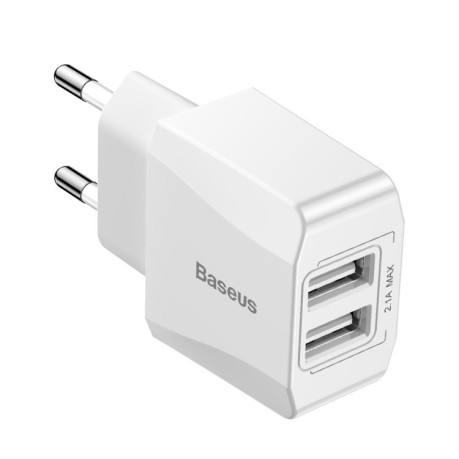 Зарядное устройство Baseus 2.1A Output 2 USB Mini Travel Charger на iPad , iPhone, Galaxy, Huawei, Xiaomi