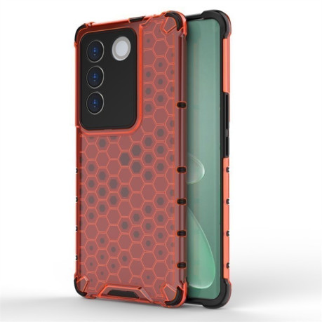 Противоударный чехол Honeycomb на Vivo V27e - красный