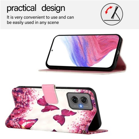 Чохол-книжка 3D Painting для Motorola Moto G55 - Butterfly