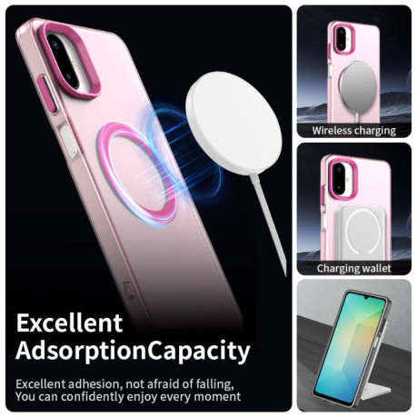 Противоударный чехол Candy Magsafe PC Hybrid TPU для Samsung Galaxy F06 5G / M06 5G - красный
