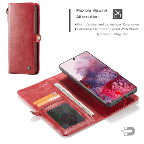 Шкіряний чохол-книга CaseMe на Samsung Galaxy S20 Ultra Crazy Horse Texture - червоний