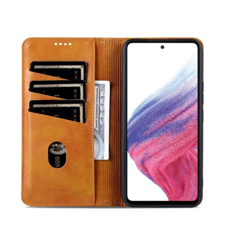 Чехол-книжка Calf Texture Magnetic для Samsung Galaxy A55 - коричневый
