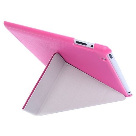 Чохол Cross Pattern Foldable Transformers пурпурно-червоний для iPad 4/ 3/ 2