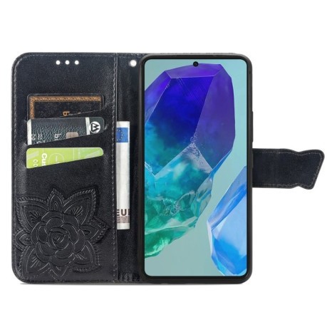 Чохол-книжка Butterfly Love Flower Embossed для Samsung Galaxy A16 - чорний