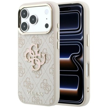 Оригінальний чохол Guess 4G &amp; Big Resin Logo для iPhone 17 Pro Max / 18 Pro Max — рожевий
