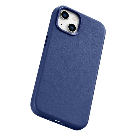 Шкіряний чохол iCarer Genuine Leather (MagSafe Compatible) для iPhone 14/13 - синій