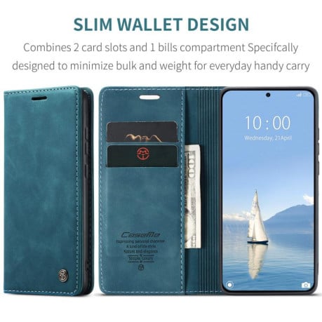 Чехол-книжка CaseMe-013 многофункциональный с кармашком на карт на Xiaomi 15T Pro - синий