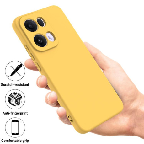 Силиконовый чехол Solid Color Liquid Silicone на OPPO Reno13 Pro 5G - желтый