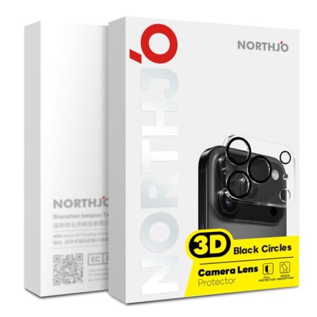 Комплект защитных стекл на камеру 2pcs NORTHJO Camera Lens Protector 3D Night Shot Tempered Glass на iPhone Air - черное