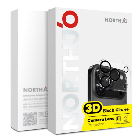 Защитное стекло на камеру NORTHJO Camera Lens Protector 3D Night Shot для iPhone 17 Pro Max - черное