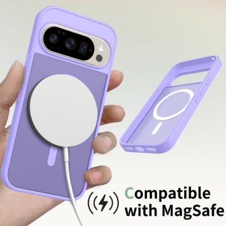 Чехол с мягкой фактурой Skin-feel с MagSafe гибридный на Google Pixel 10 / 10 Pro - фиолетовый